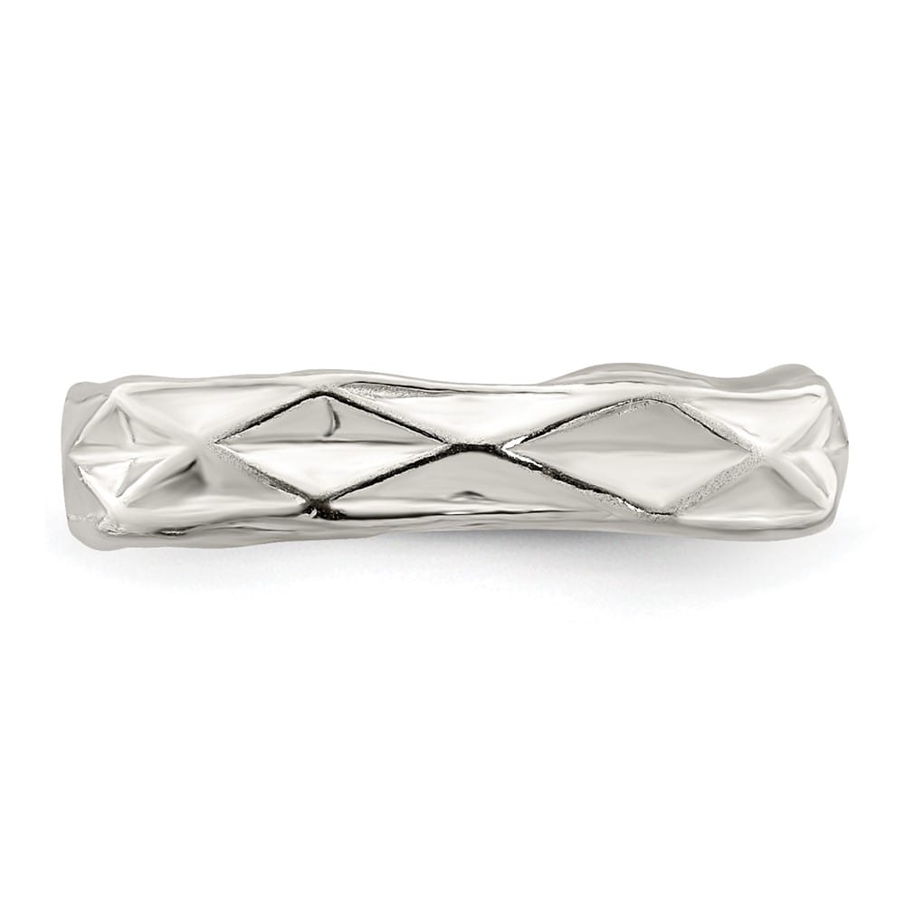 Sterling Silver 3 mm Textured Toe Ring, 1.06 g