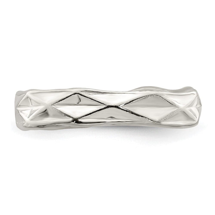 Sterling Silver 3 mm Textured Toe Ring, 1.06 g