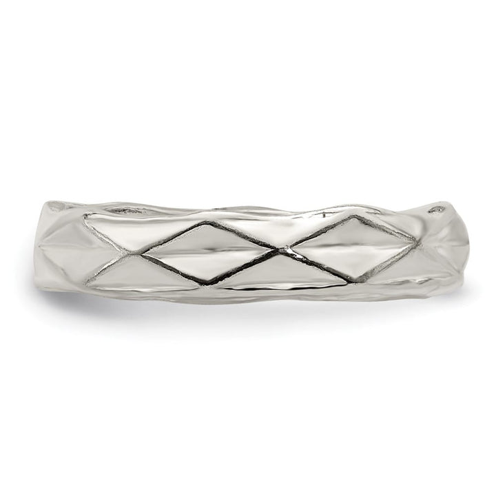 Sterling Silver 3 mm Textured Toe Ring, 1.06 g