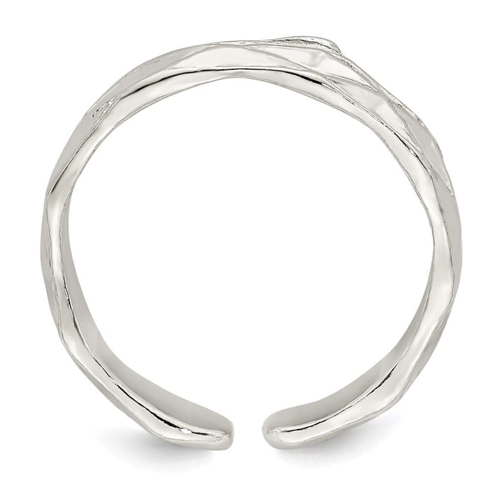 Sterling Silver 3 mm Textured Toe Ring, 1.06 g