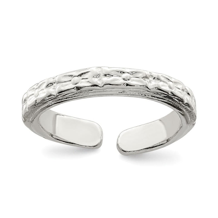 Sterling Silver 3 mm Textured Toe Ring, 1.35 g