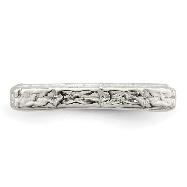 Sterling Silver 3 mm Textured Toe Ring, 1.35 g