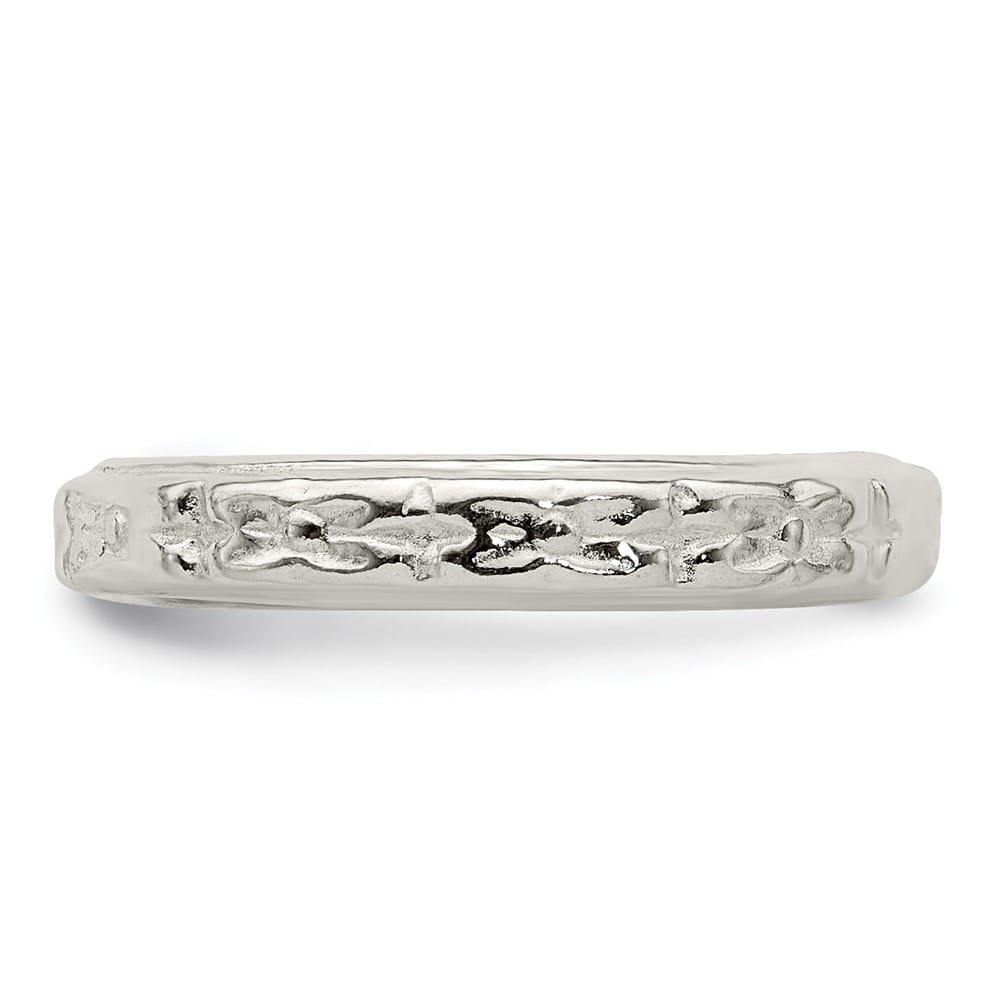 Sterling Silver 3 mm Textured Toe Ring, 1.35 g