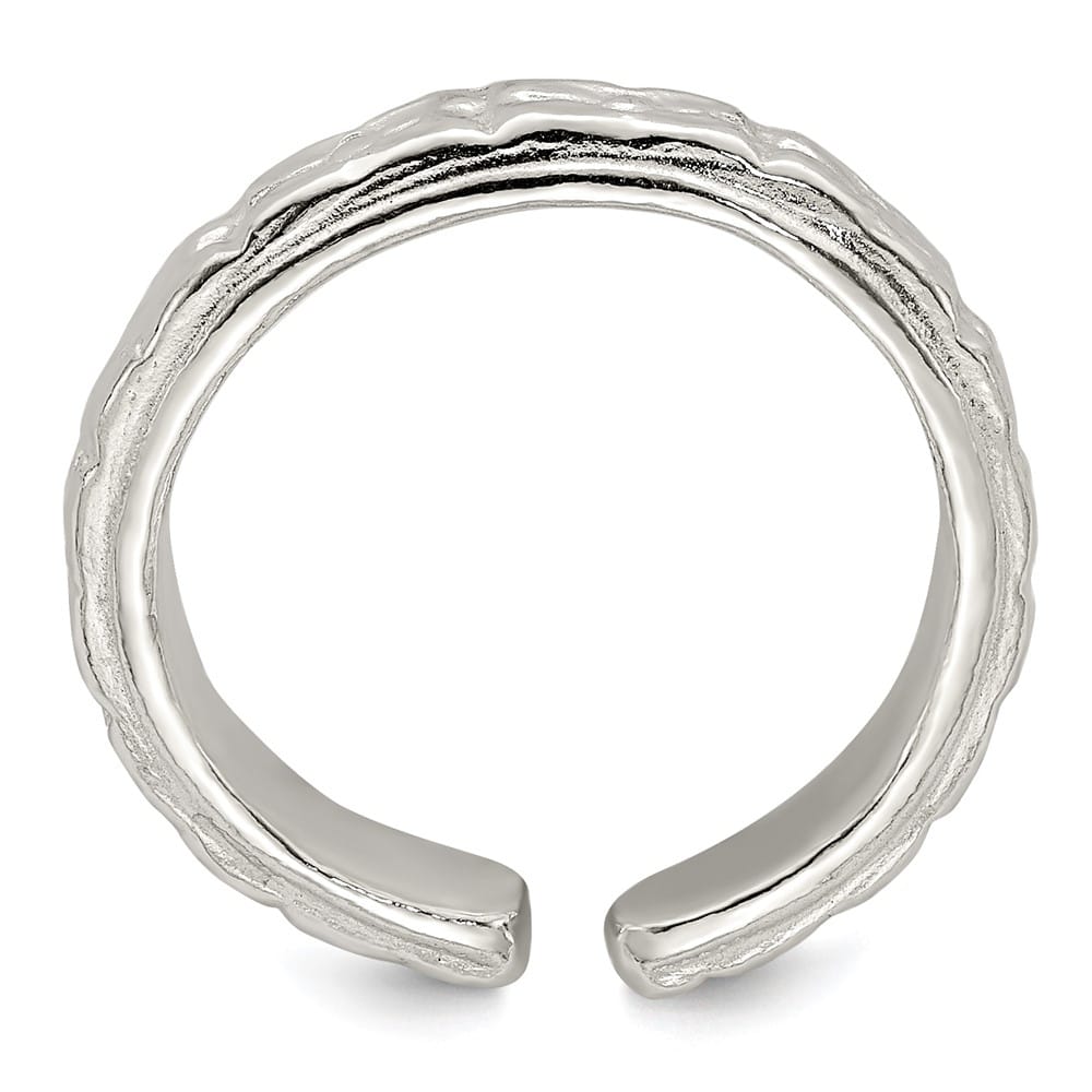 Sterling Silver 3 mm Textured Toe Ring, 1.35 g