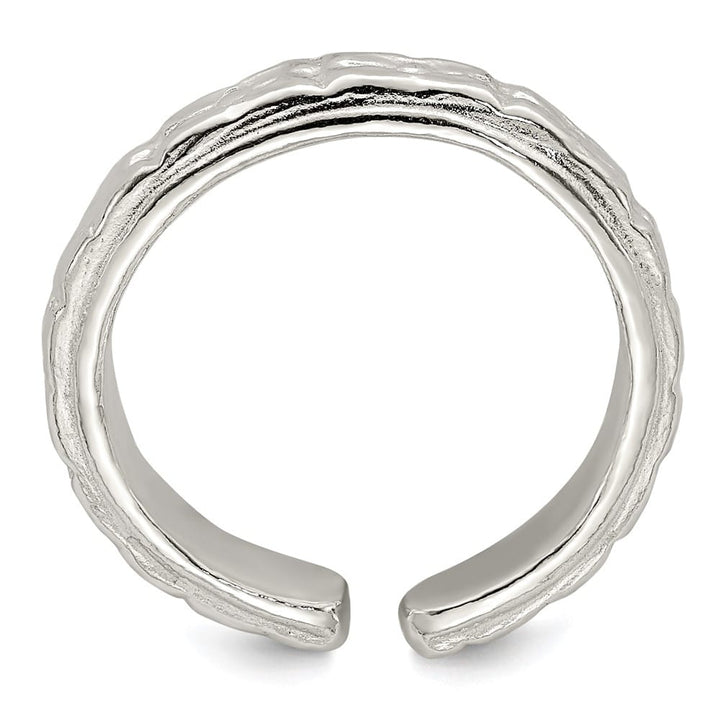 Sterling Silver 3 mm Textured Toe Ring, 1.35 g