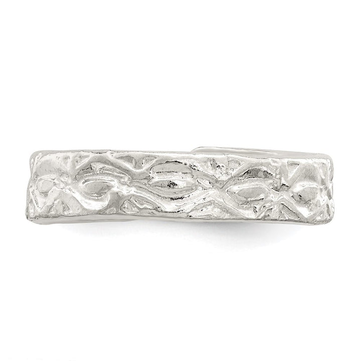 Sterling Silver 3 mm Textured Toe Ring, 1.53 g