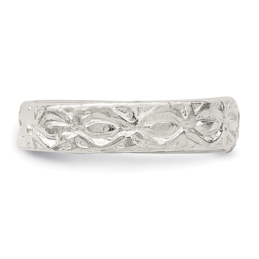 Sterling Silver 3 mm Textured Toe Ring, 1.53 g