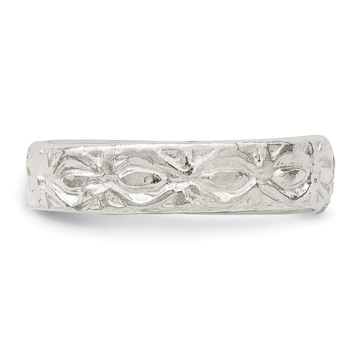 Sterling Silver 3 mm Textured Toe Ring, 1.53 g