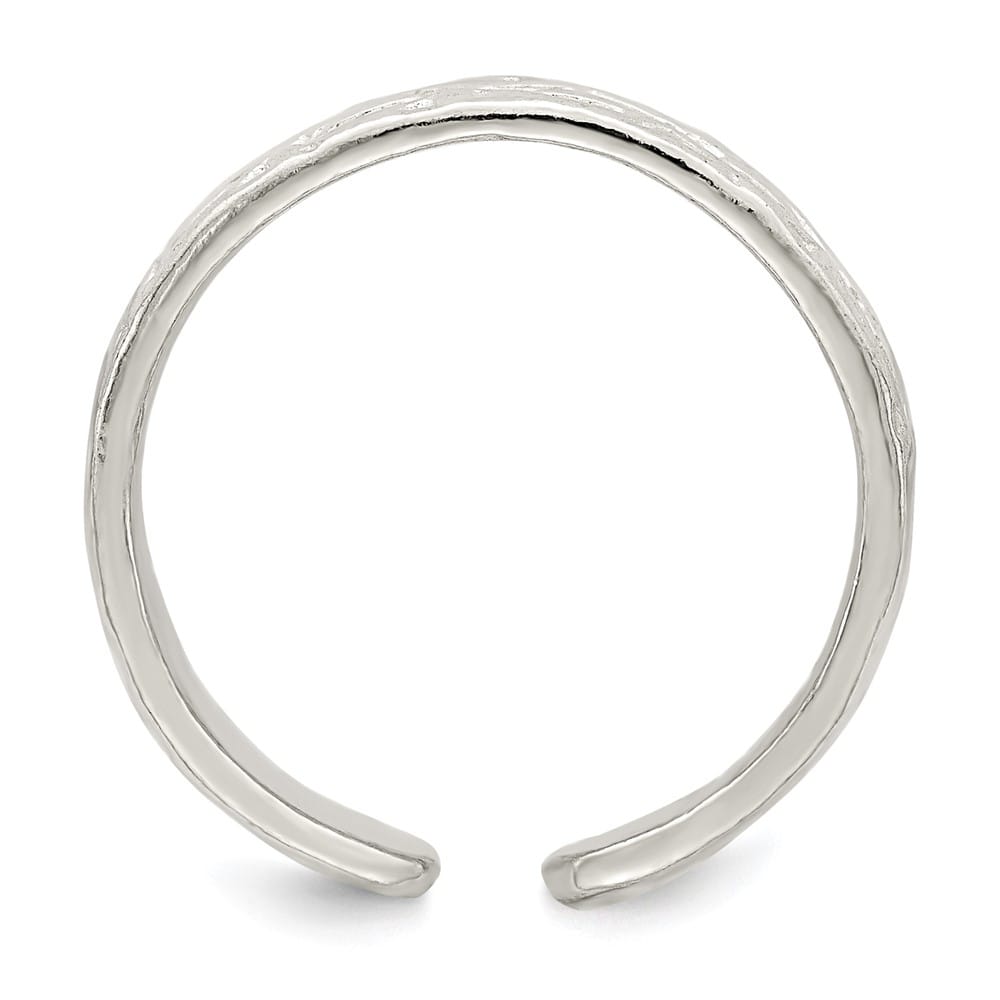 Sterling Silver 3 mm Textured Toe Ring, 1.53 g