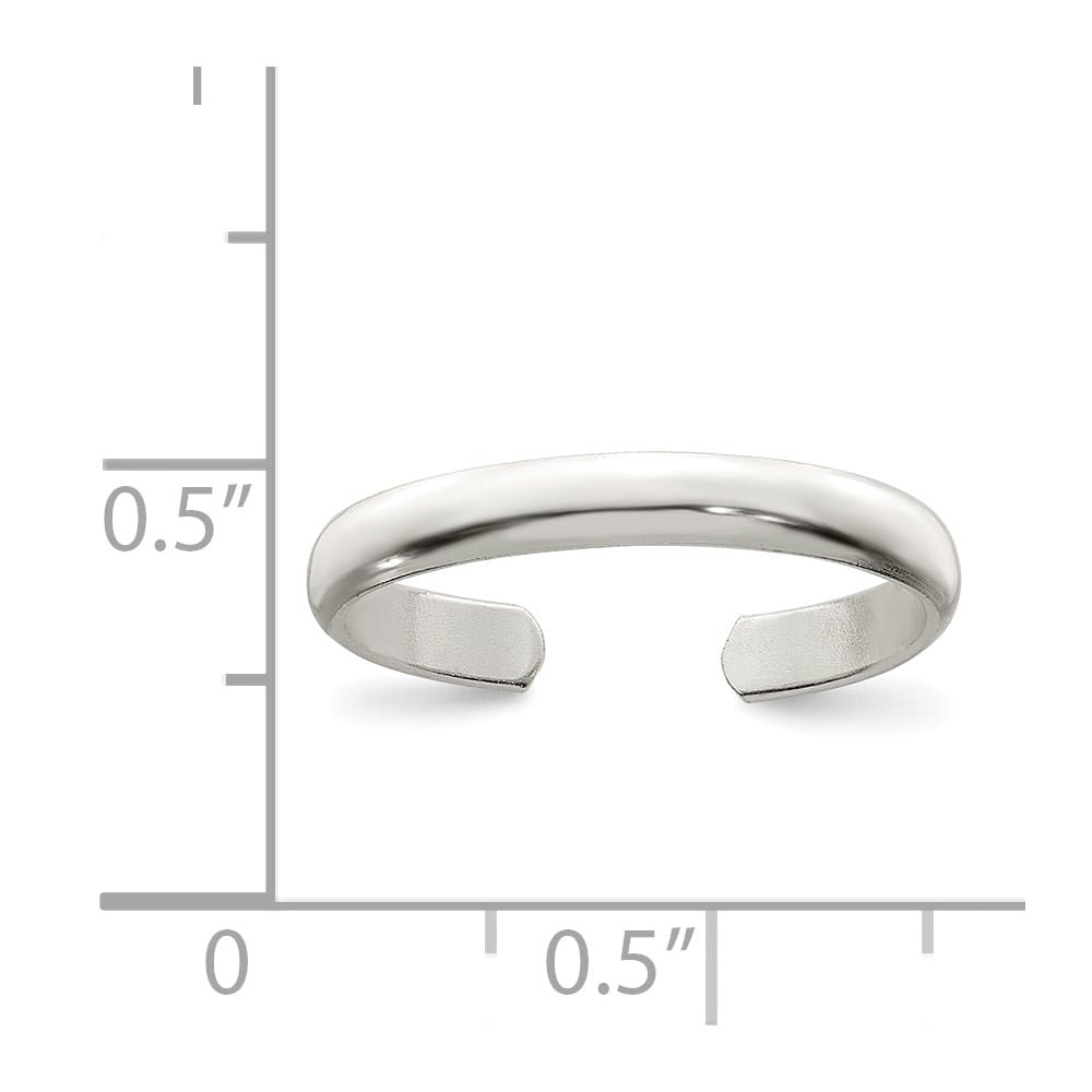 Sterling Silver 3 mm Toe Ring, 0.81 g