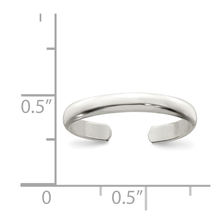 Sterling Silver 3 mm Toe Ring, 0.81 g
