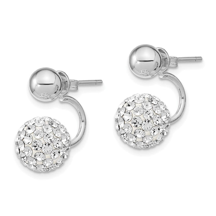 Sterling Silver 3 pair Mop & Crystal Front Dangle Back Set Earrings, view 7 of 7