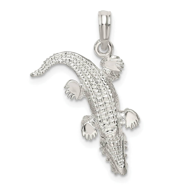 Sterling Silver 3D Alligator Pendant