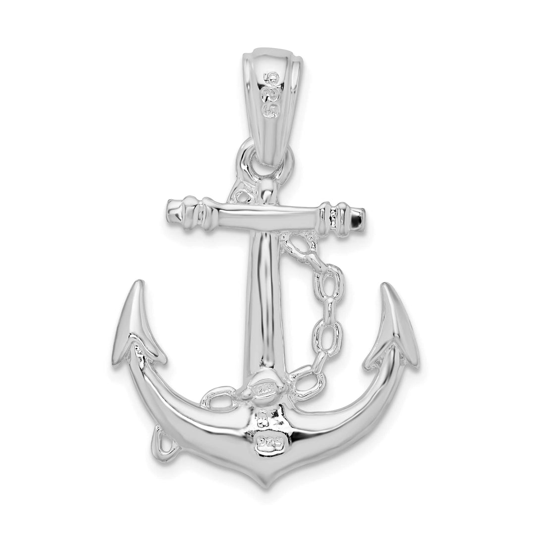 Sterling Silver 3D Anchor with Chain Pendant