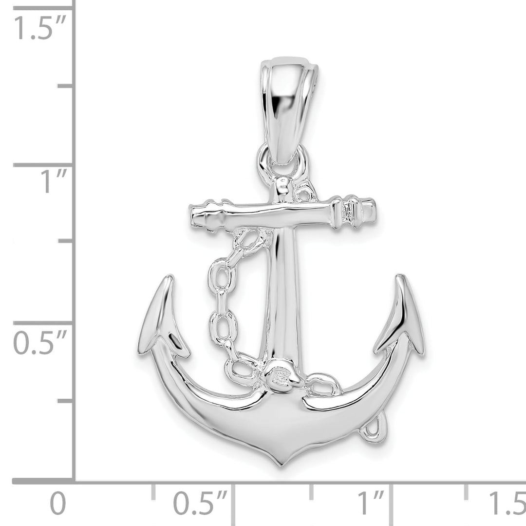 Sterling Silver 3D Anchor with Chain Pendant