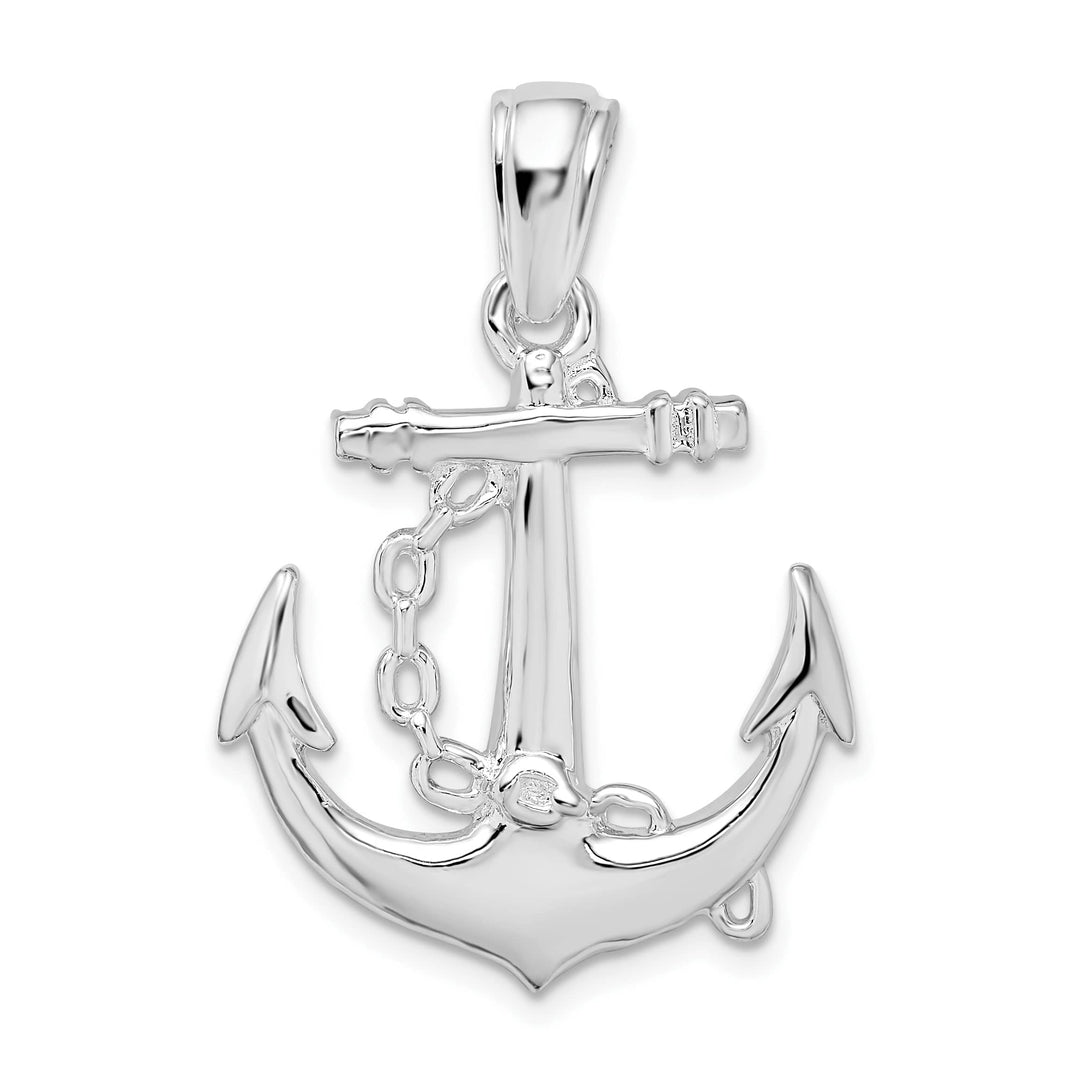 Sterling Silver 3D Anchor with Chain Pendant