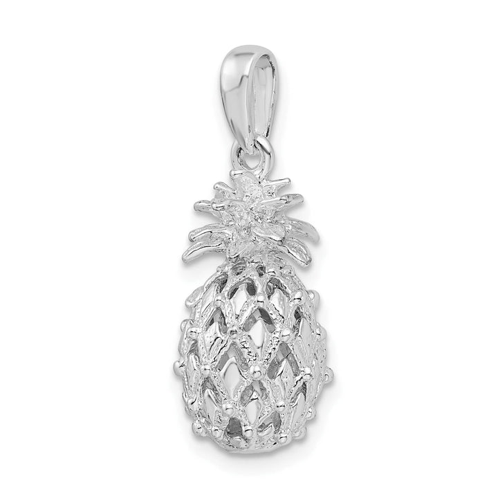 Sterling Silver 3D Cut-Out Medium Pineapple Pendant