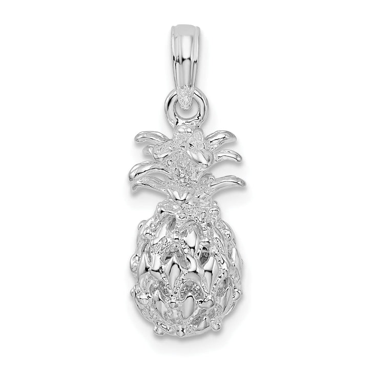 Sterling Silver 3D Cut-Out Small Pineapple Pendant