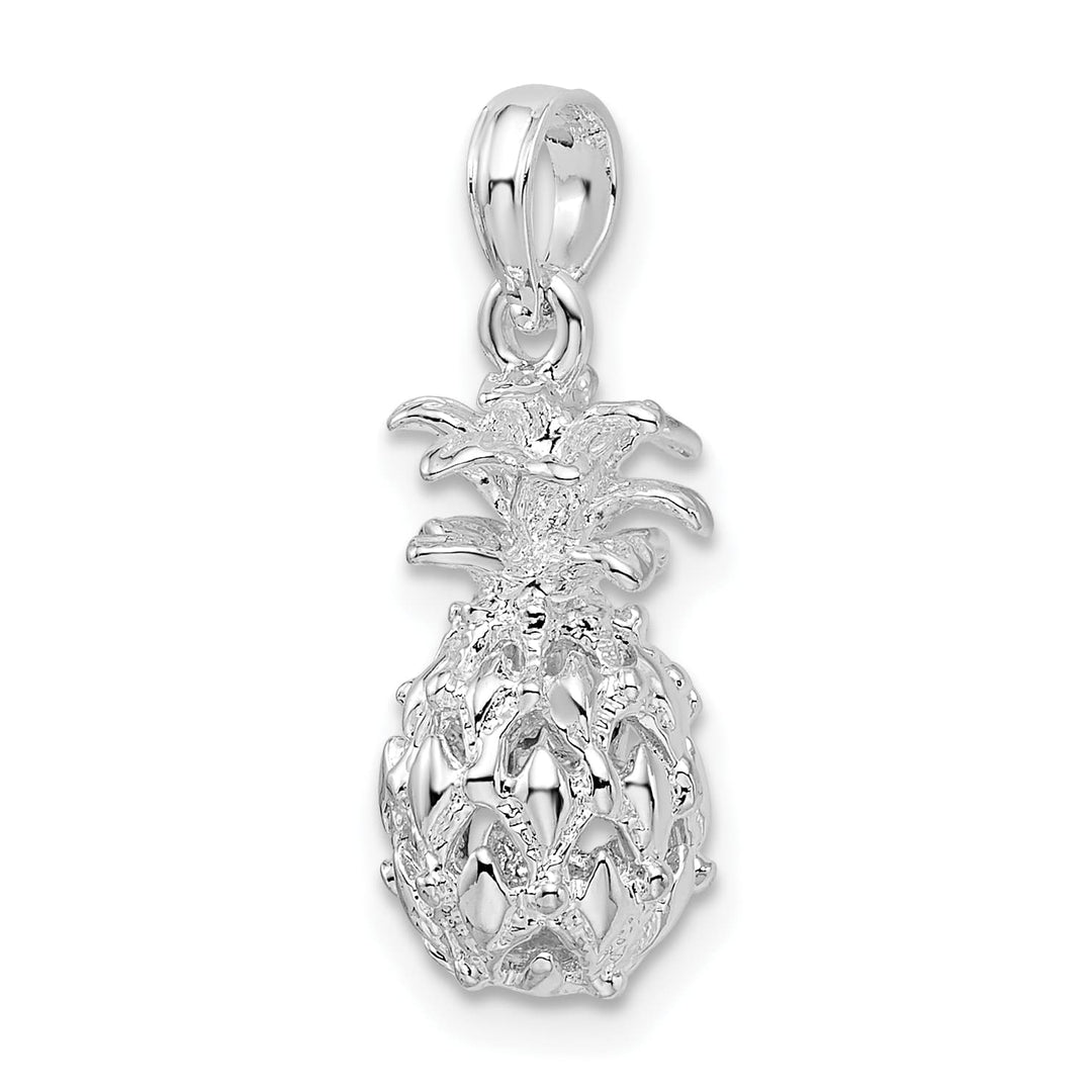 Sterling Silver 3D Cut-Out Small Pineapple Pendant