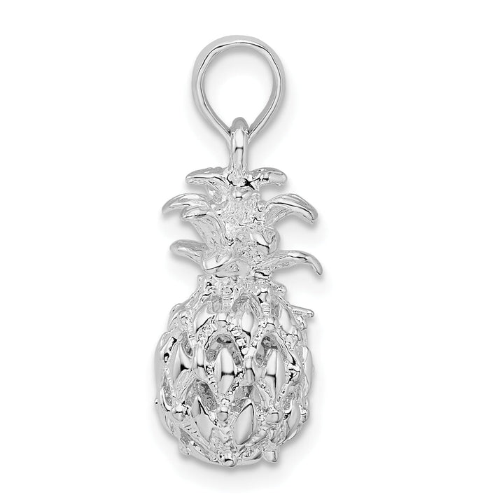 Sterling Silver 3D Cut-Out Small Pineapple Pendant