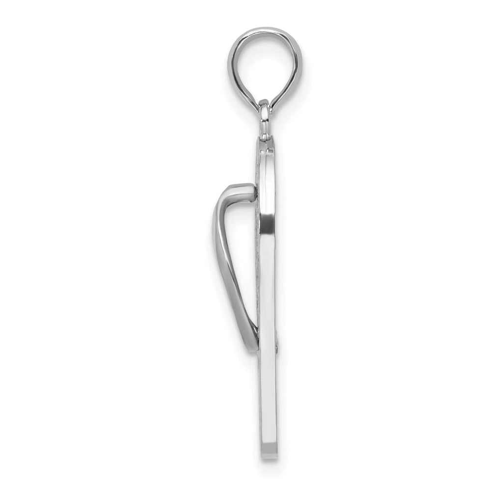 Sterling Silver 3D Enameled Beach Scene Flip-flop Pendant