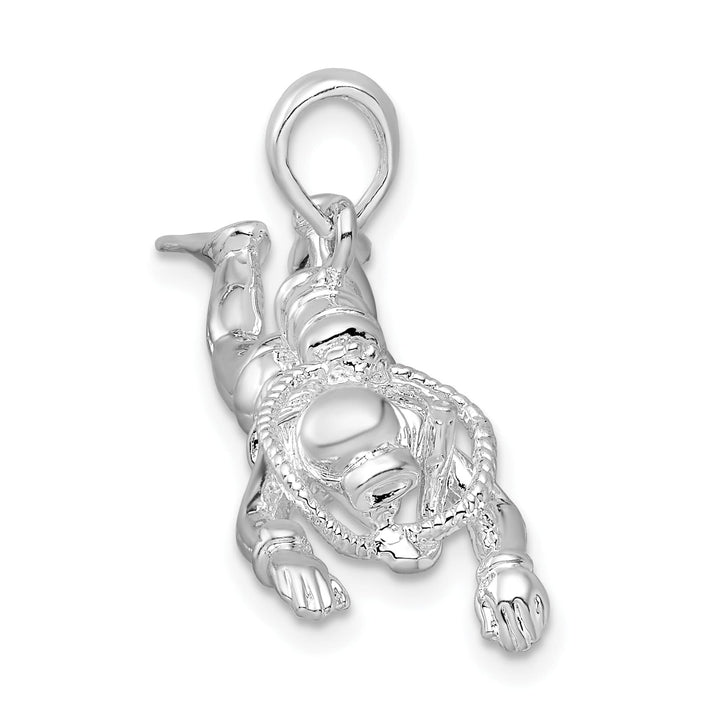 Sterling Silver 3D Female Scuba Diver Pendant
