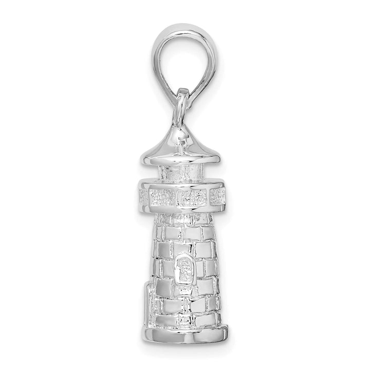 Sterling Silver 3D Lighthouse Pendant