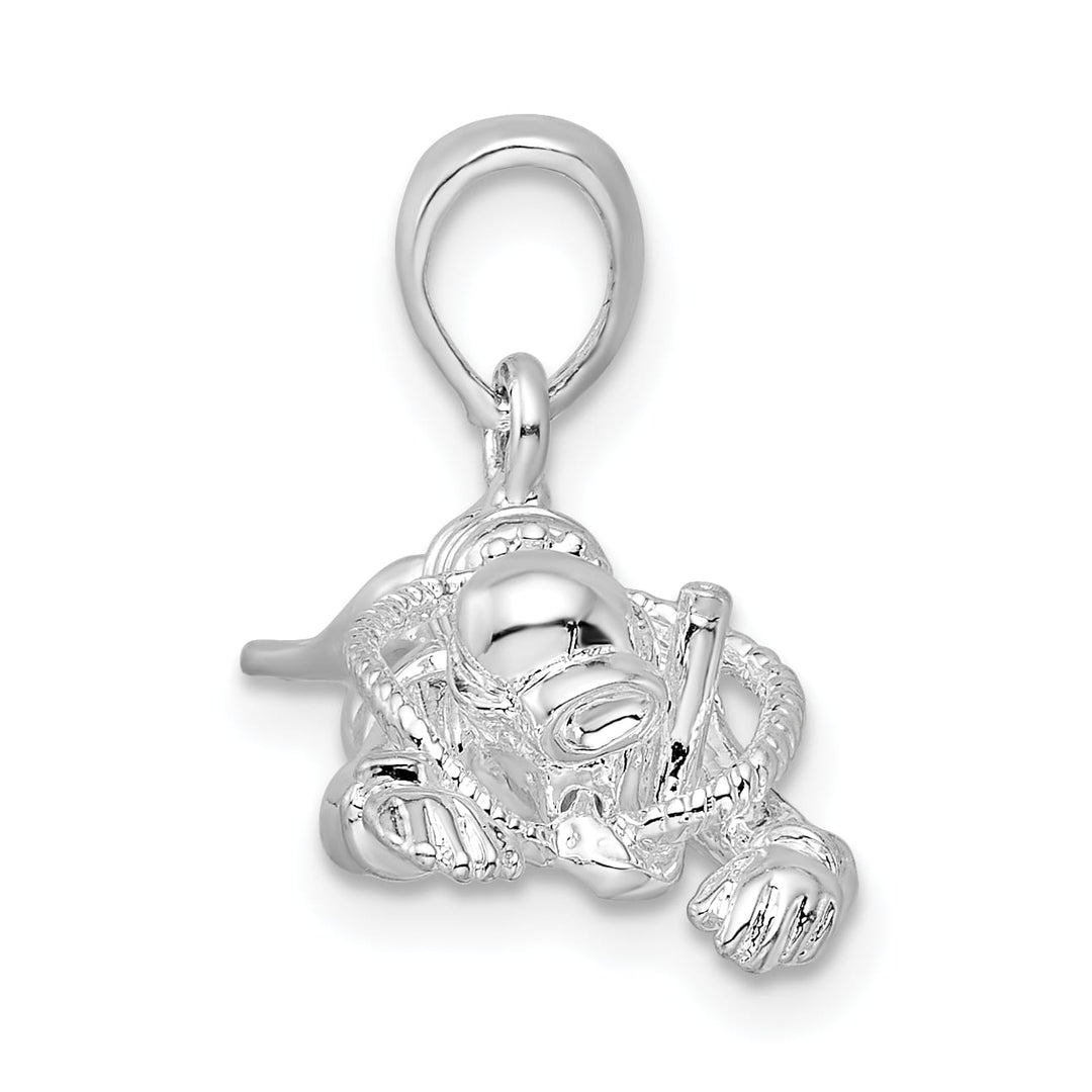 Sterling Silver 3D Male Scuba Diver Pendant