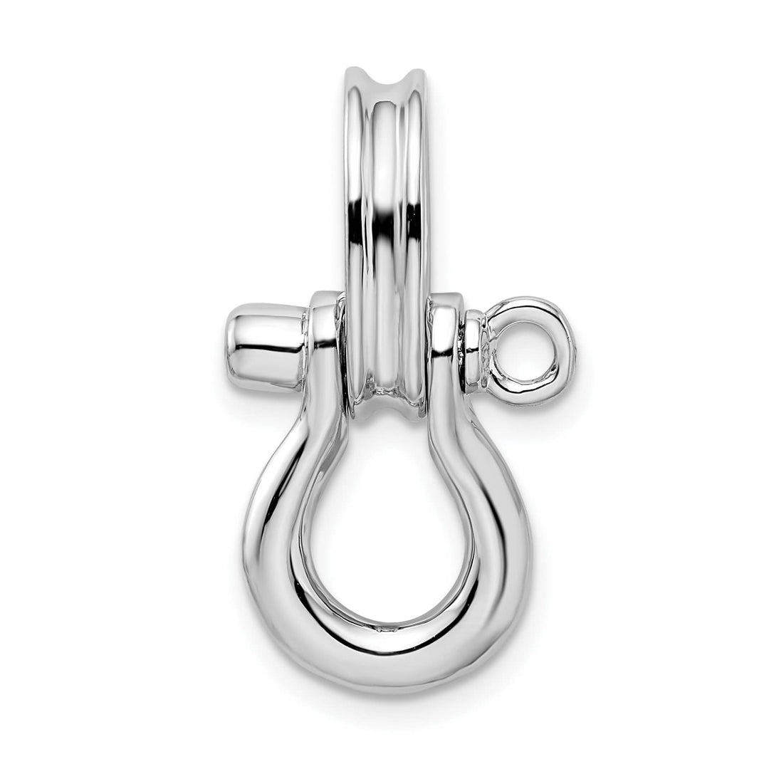 Sterling Silver 3D Medium Shackle Link with Pulley Pendant