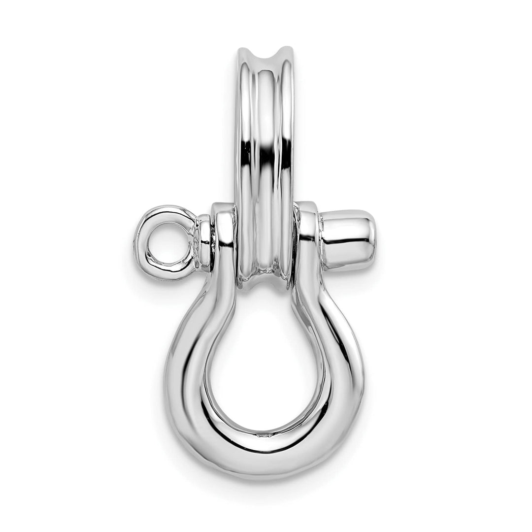 Sterling Silver 3D Medium Shackle Link with Pulley Pendant