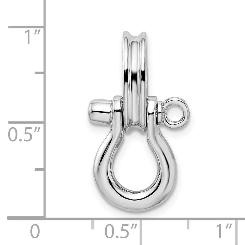 Sterling Silver 3D Medium Shackle Link with Pulley Pendant