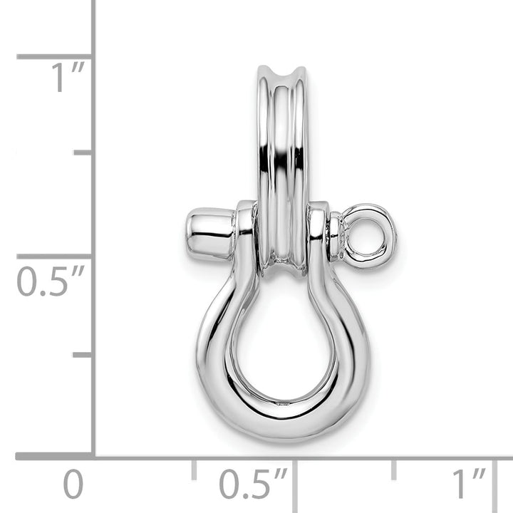Sterling Silver 3D Medium Shackle Link with Pulley Pendant