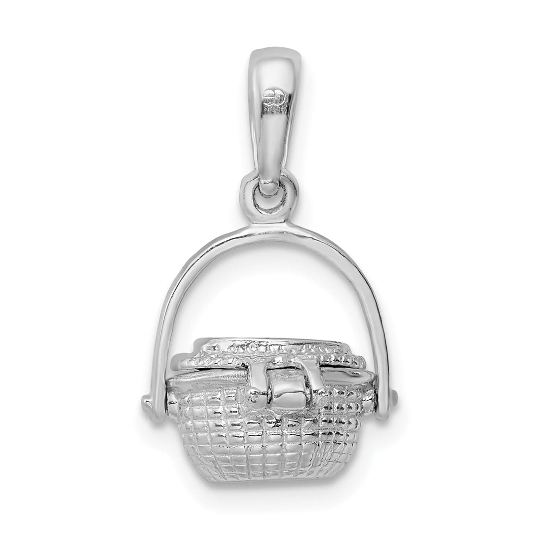 Sterling Silver 3D Moveable Nantucket Basket Pendant