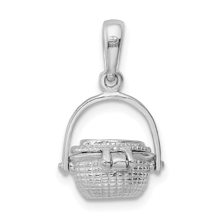 Sterling Silver 3D Moveable Nantucket Basket Pendant