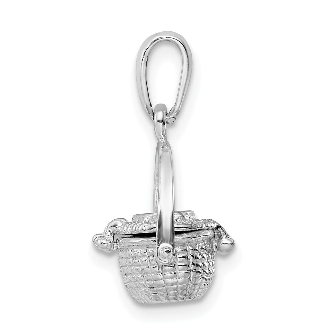 Sterling Silver 3D Moveable Nantucket Basket Pendant