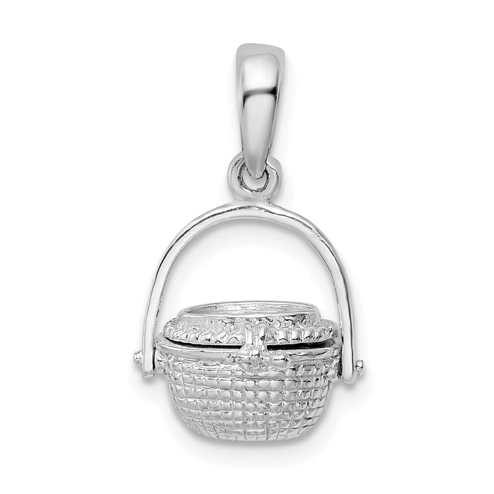 Sterling Silver 3D Moveable Nantucket Basket Pendant