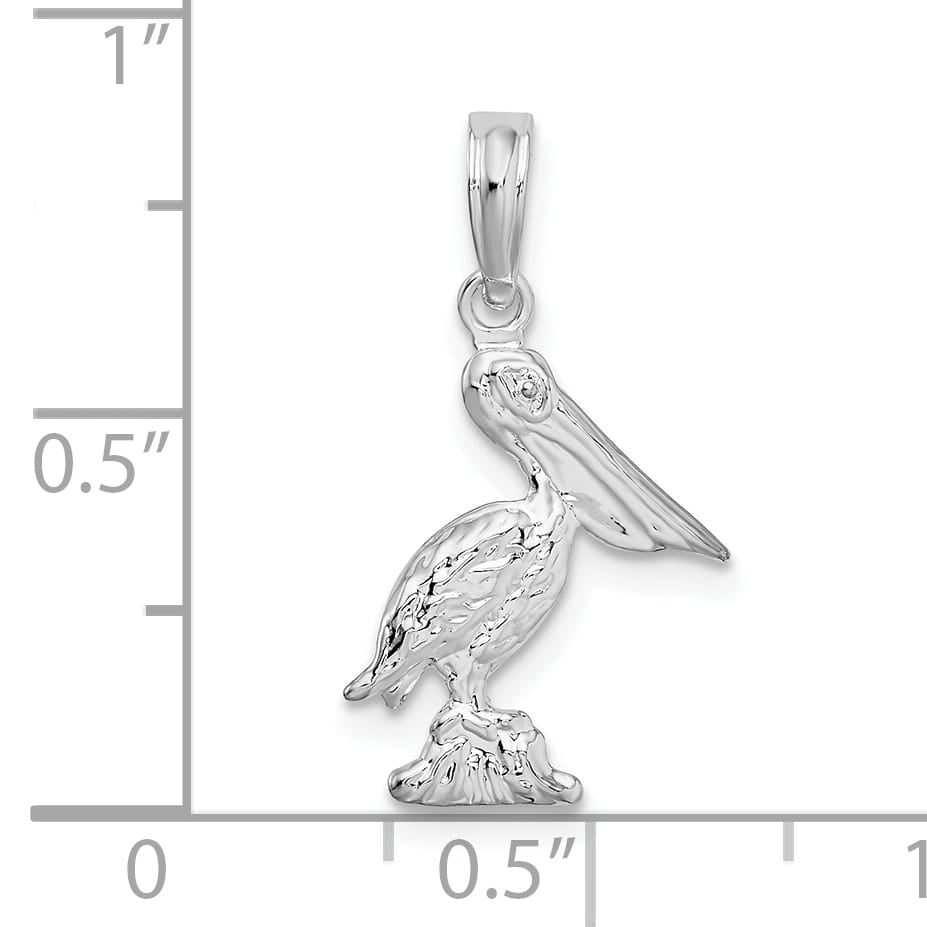 Sterling Silver 3D Pelican Pendant