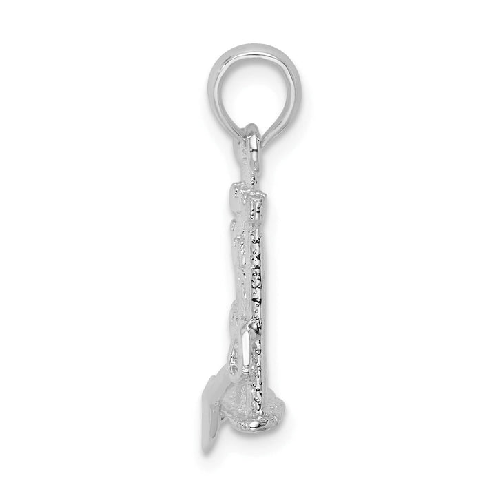 Sterling Silver 3D Sandcastle and Shovel Pendant