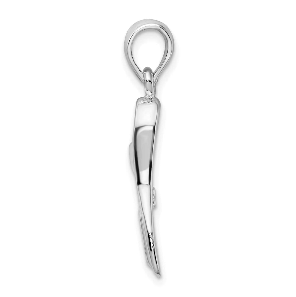 Sterling Silver 3D Scuba Flipper Pendant