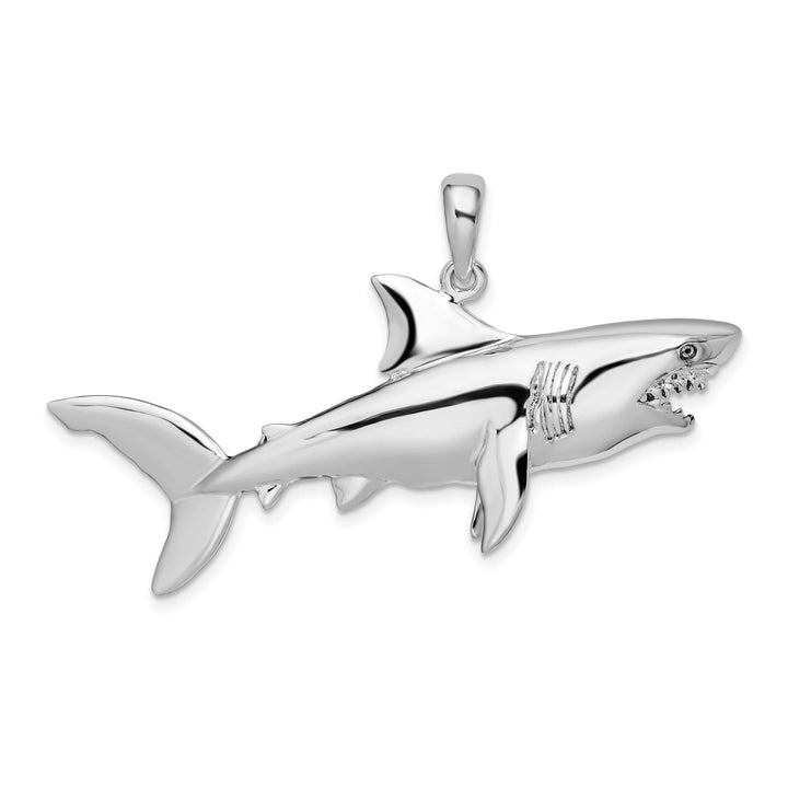 Sterling Silver 3D Shark Pendant