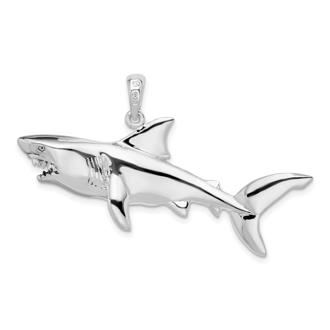 Sterling Silver 3D Shark Pendant