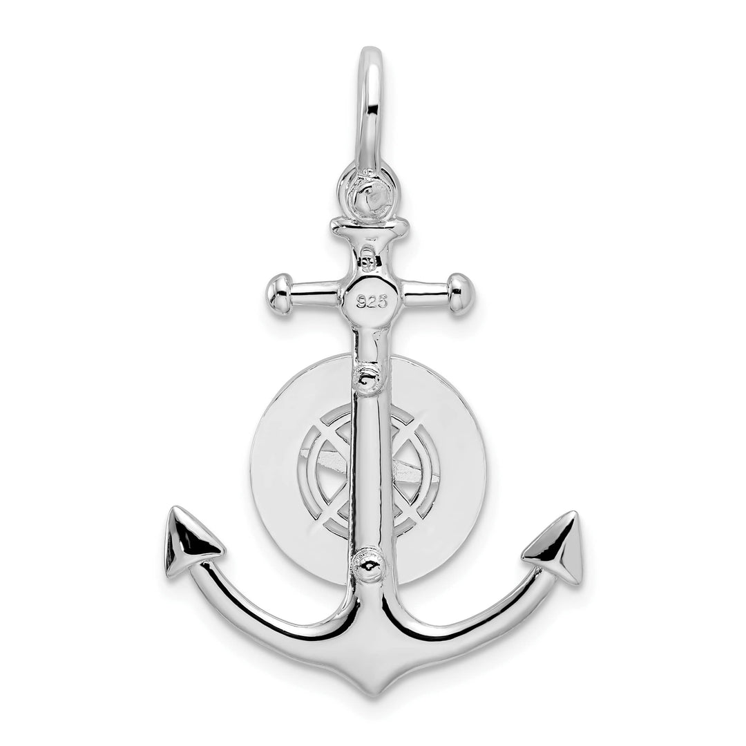 Sterling Silver 3D Small Anchor with Compass Pendant