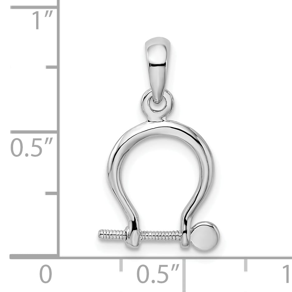 Sterling Silver 3D Small Shackle Link Pendant