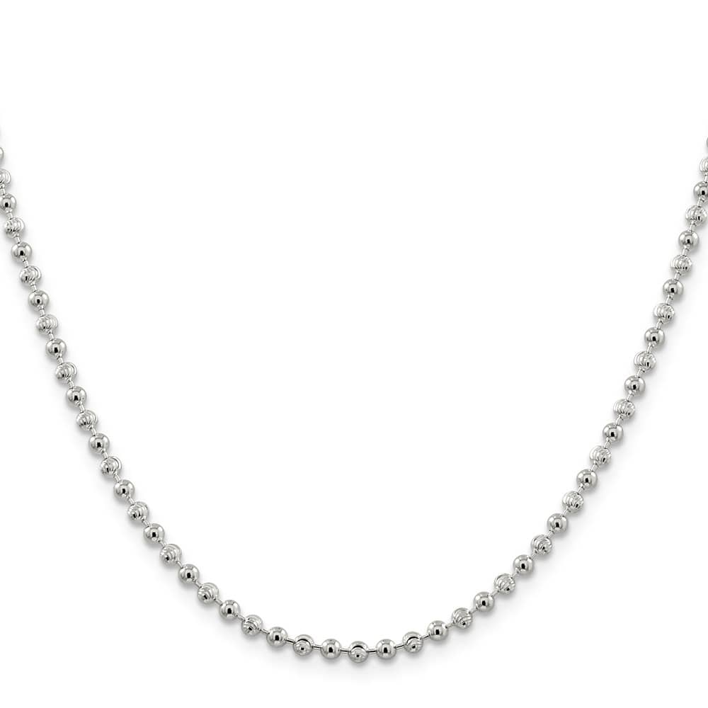 Sterling Silver 3mm Fancy Beaded Chain