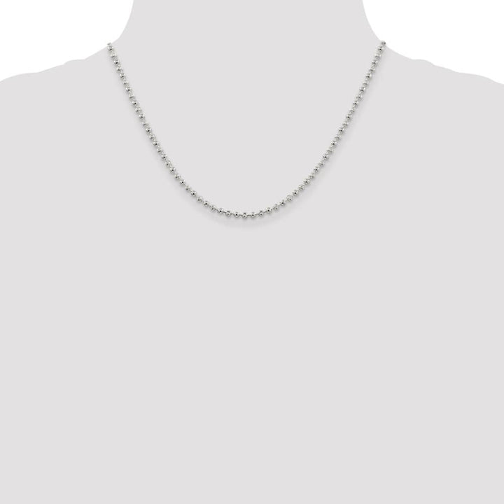 Sterling Silver 3mm Fancy Beaded Chain Size 18