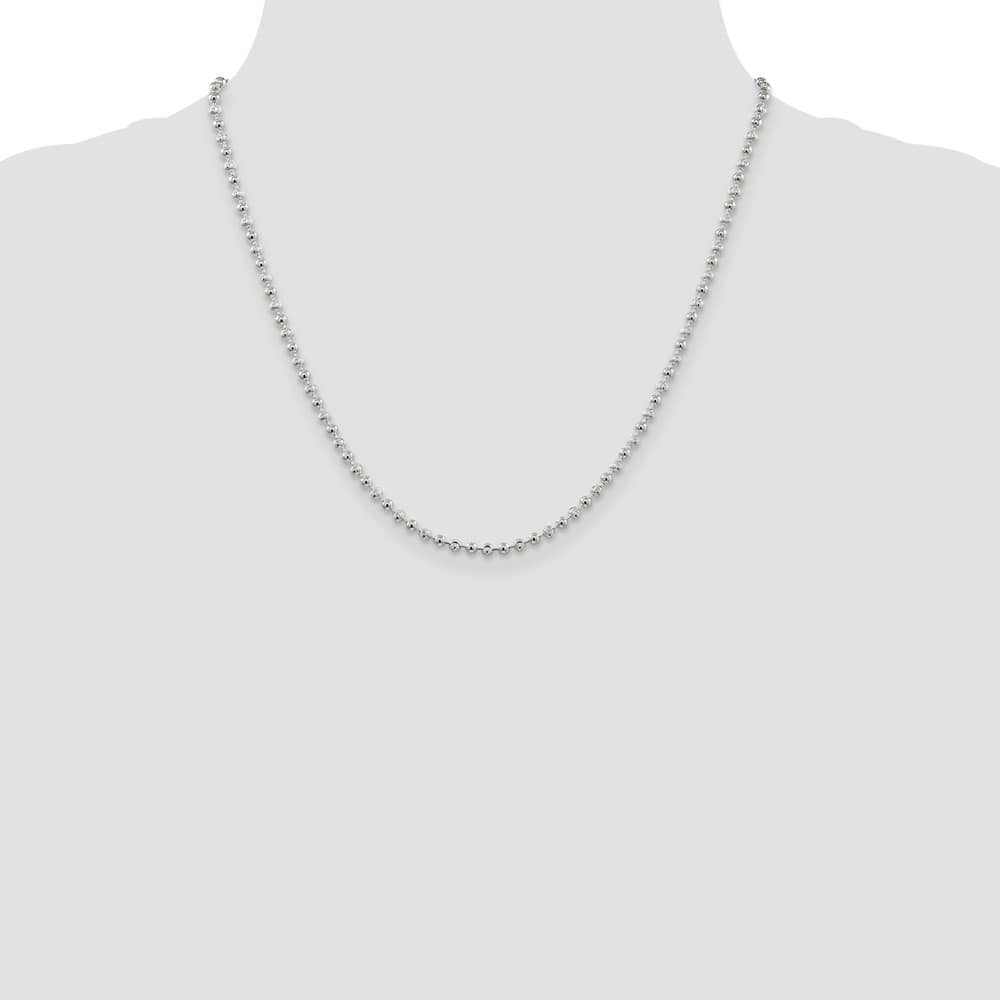 Sterling Silver 3mm Fancy Beaded Chain Size 20