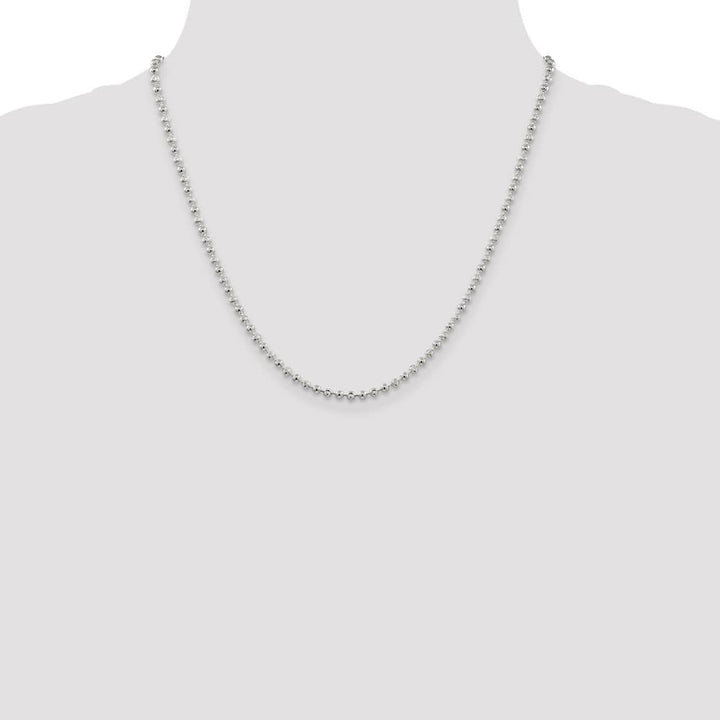 Sterling Silver 3mm Fancy Beaded Chain Size 20