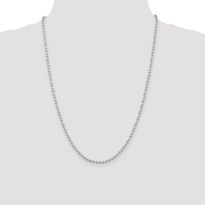 Sterling Silver 3mm Fancy Beaded Chain Size 24