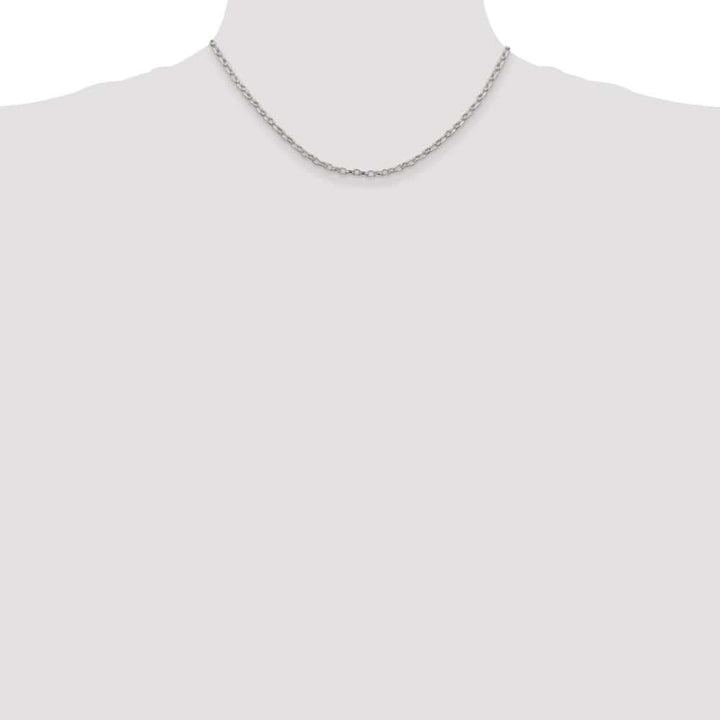Sterling Silver 3mm Fancy Patterned Rolo Chain Size 16