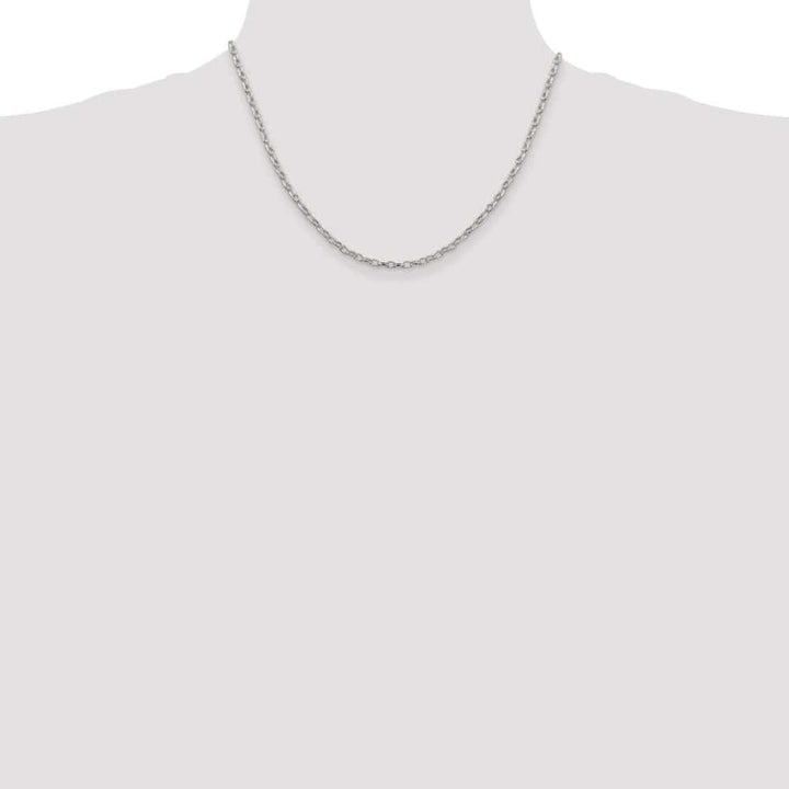 Sterling Silver 3mm Fancy Patterned Rolo Chain Size 18
